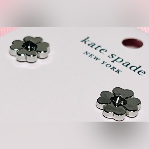 Kate Spade “Spades and Studs” Silver Stud Earrings NEW - Picture 2 of 2